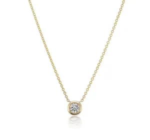 David Weisz 18k Yellow Gold Diamond Bezel Solitaire Pendant - .26ct