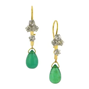 Diamond & Emerald Drop Earrings