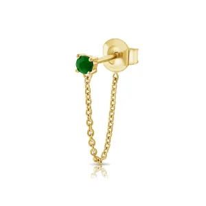 Diamond and Emerald Tethered Earrings