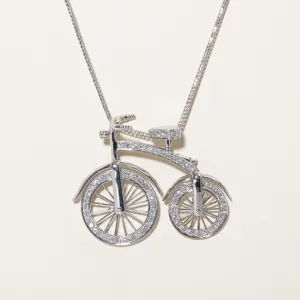 Diamond Bicycle Convertible Pendant Necklace | 1.10ctw