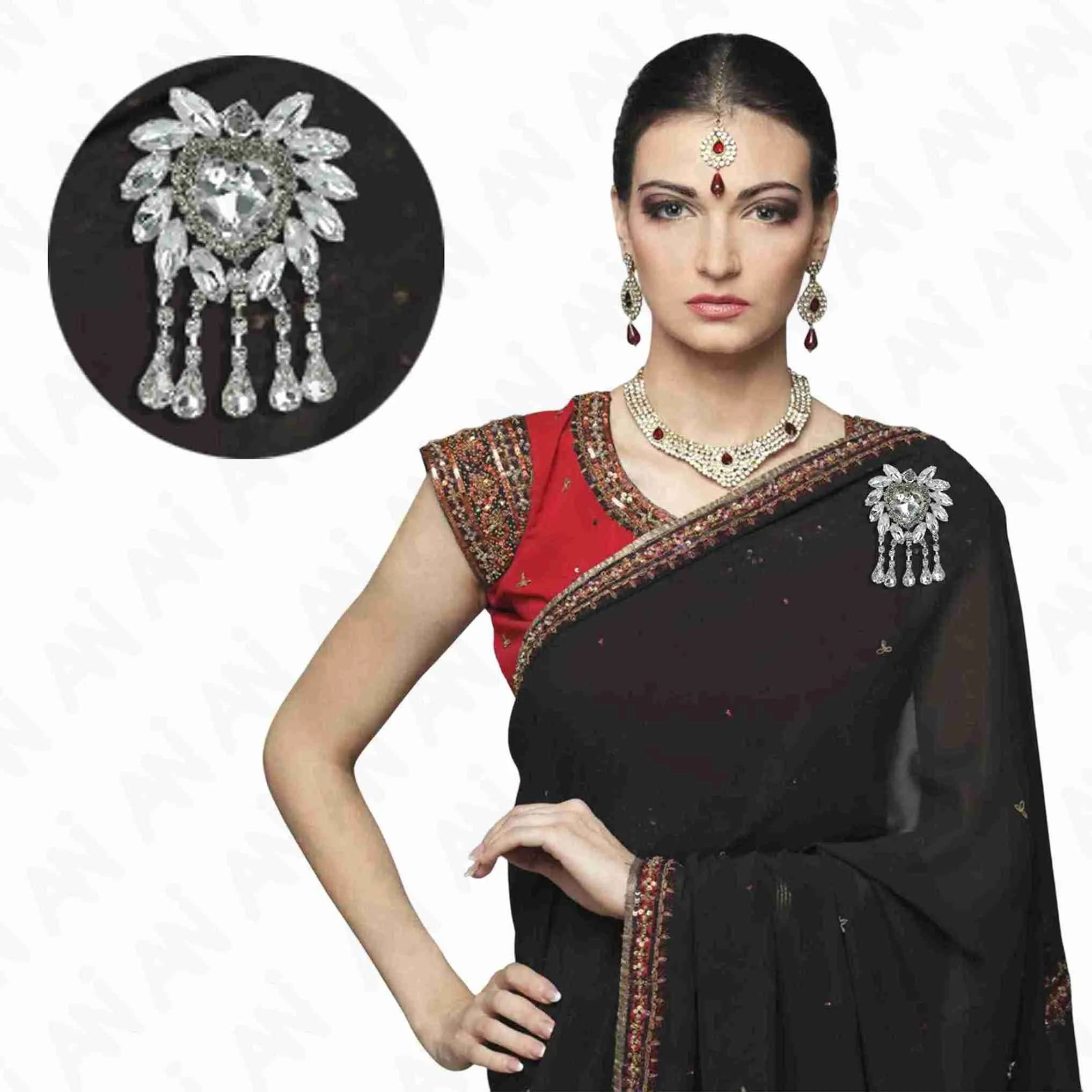 Diamond Silver Luxury Style Brooch for Women's Fashion