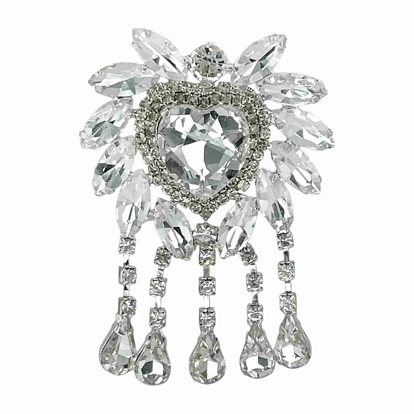 Diamond Silver Luxury Style Brooch for Women's Fashion
