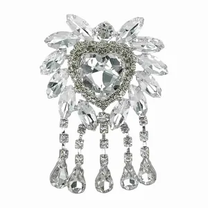 Diamond Silver Luxury Style Brooch for Women's Fashion