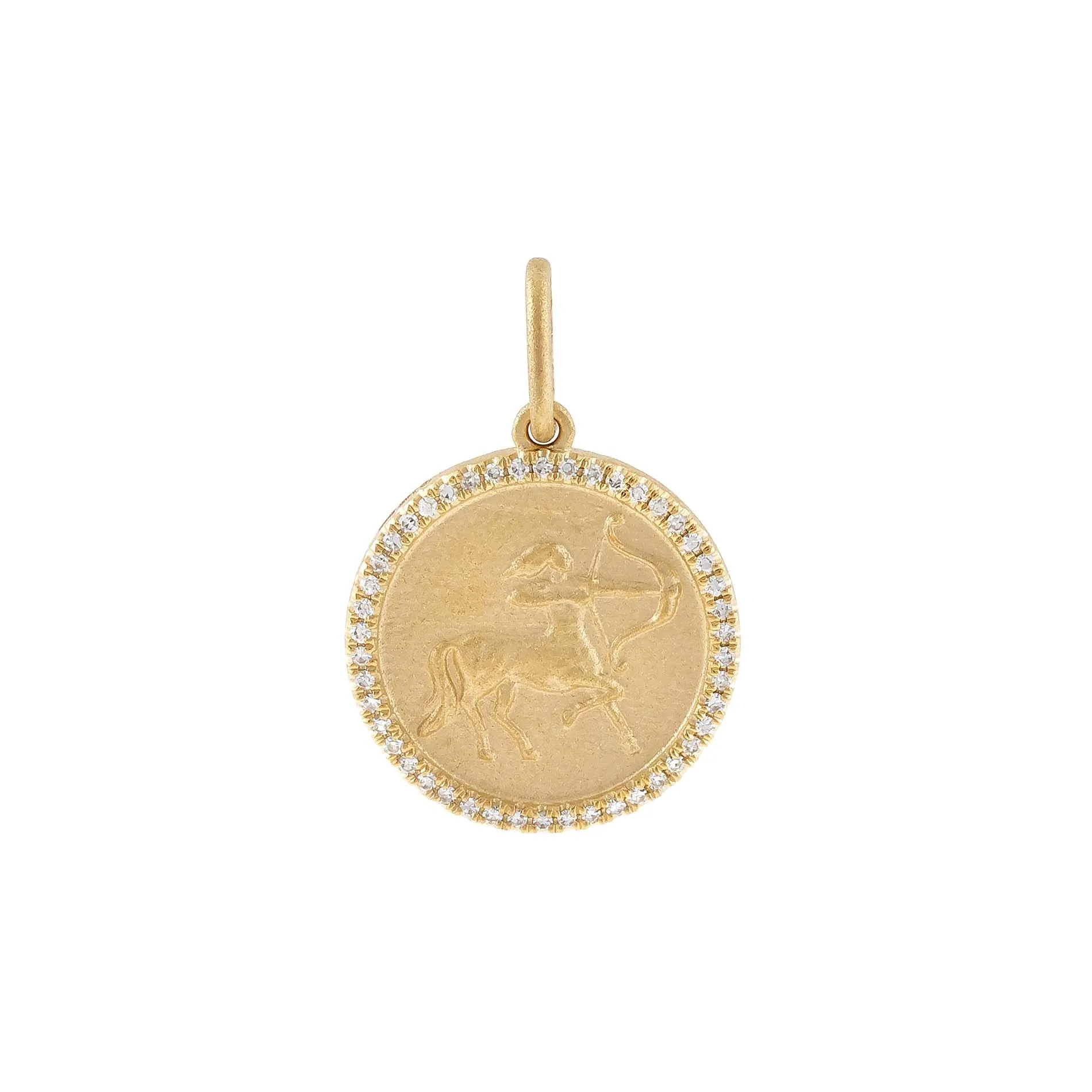 Diamond Zodiac Coin Charm 14K