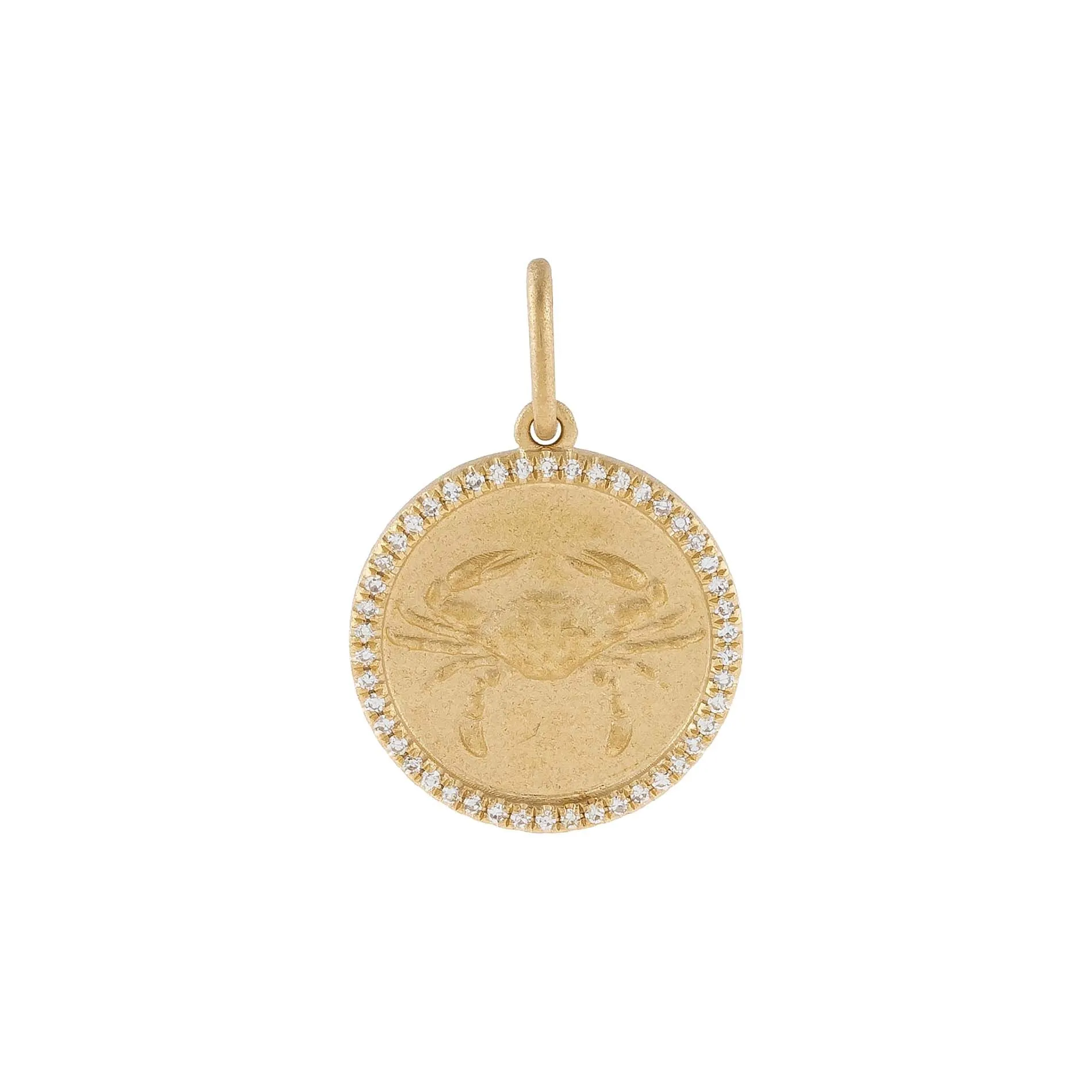 Diamond Zodiac Coin Charm 14K