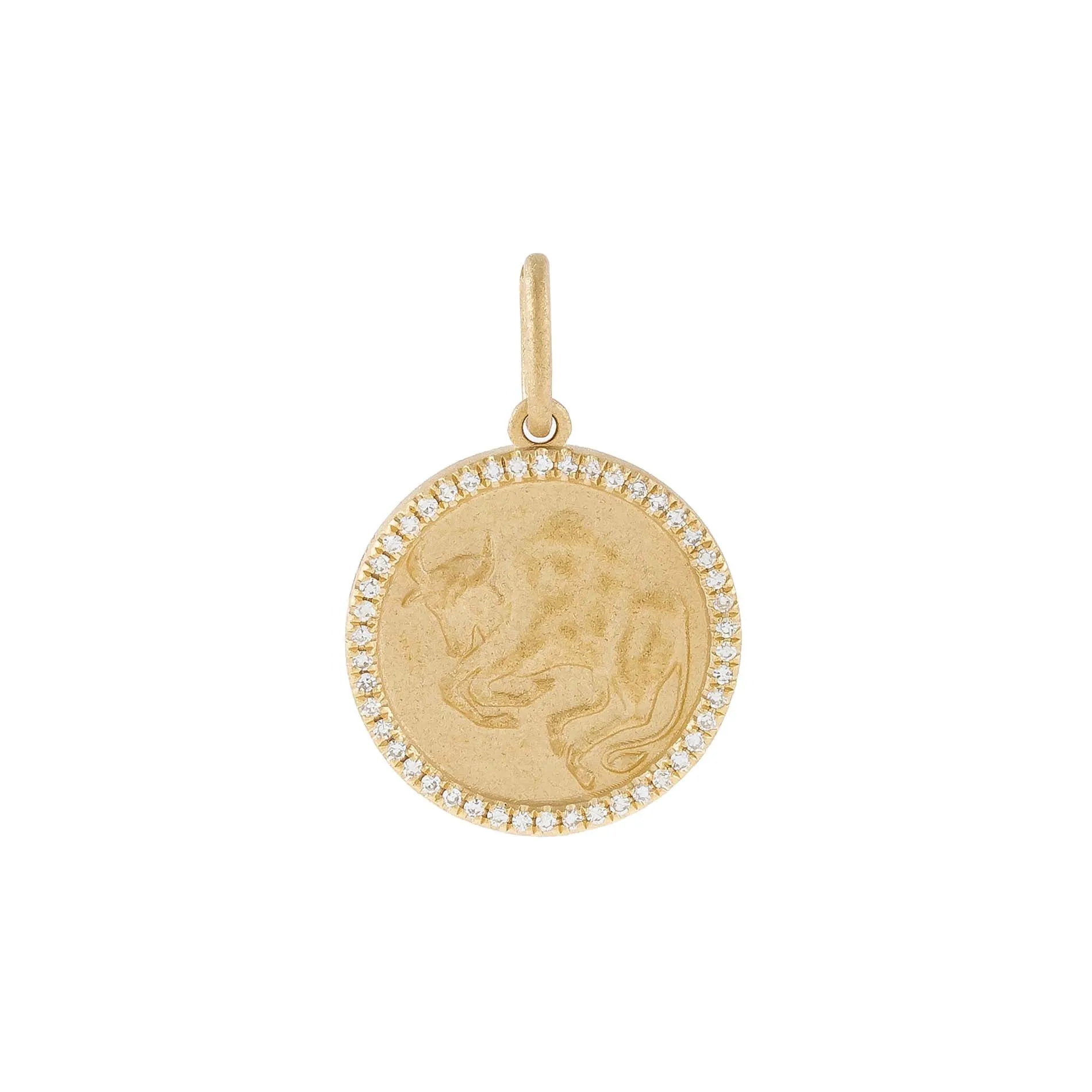 Diamond Zodiac Coin Charm 14K