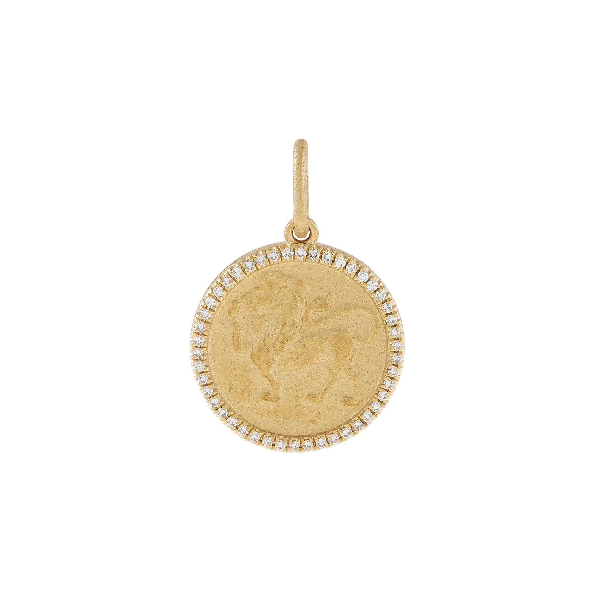 Diamond Zodiac Coin Charm 14K