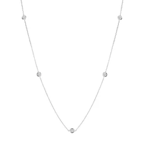 Diamonds By The Inch 18K White Gold 5 Station Diamond Necklace