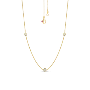 Diamonds By The Inch 18K Yellow Gold 3 Station Diamond Necklace