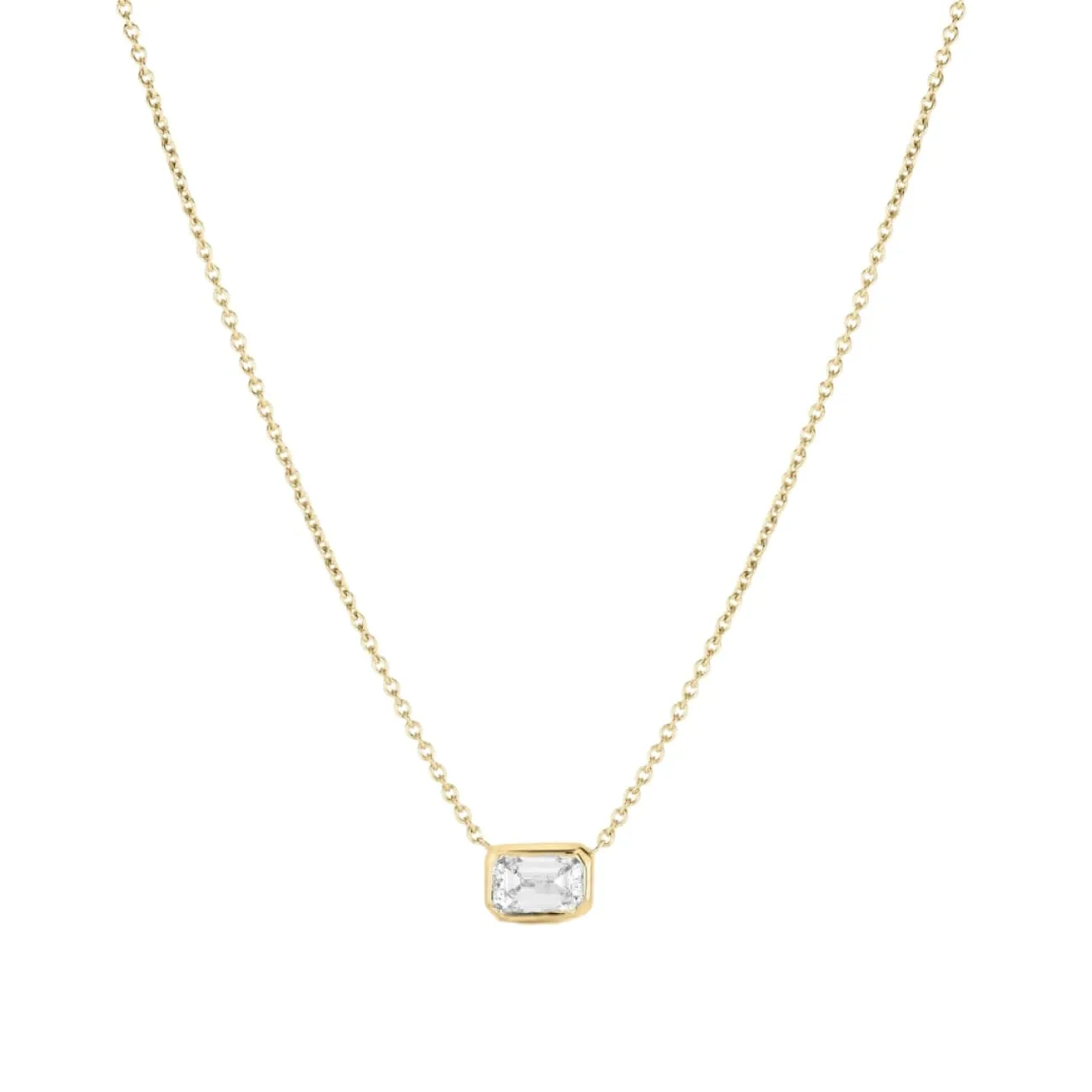 Diamonds By The Inch 18K Yellow Gold Large Emerald Cut Diamond Necklace