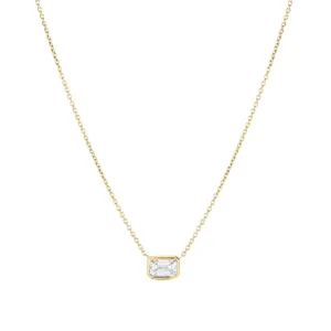 Diamonds By The Inch 18K Yellow Gold Large Emerald Cut Diamond Necklace