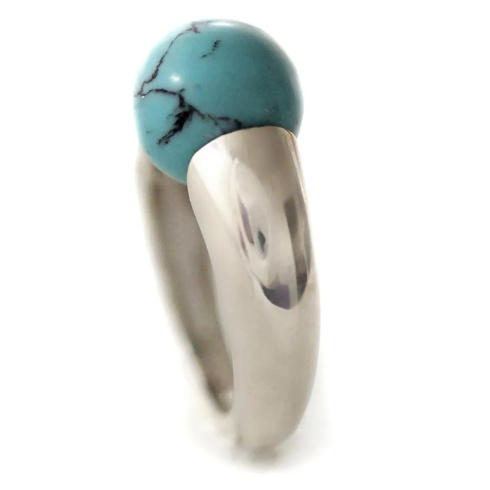 Donut - Turquoise jewelry rings sterling silver