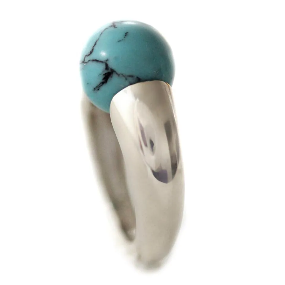 Donut - Turquoise jewelry rings sterling silver
