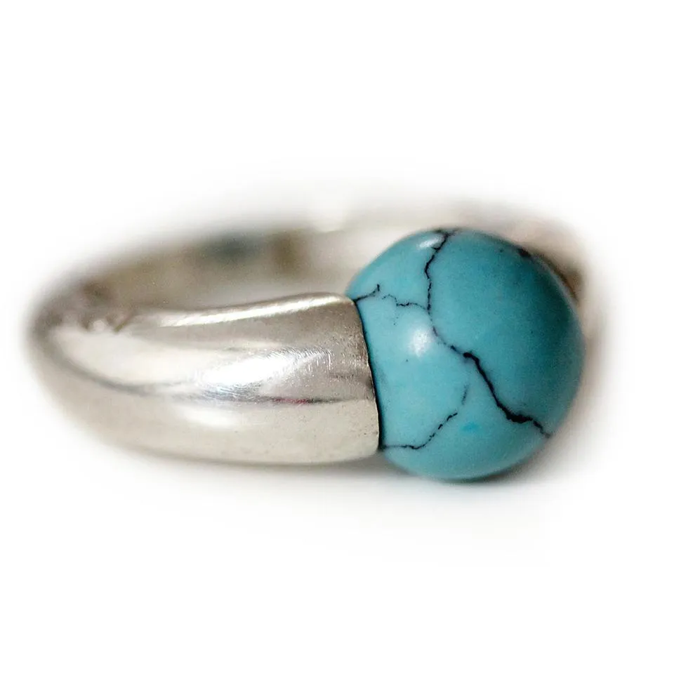 Donut - Turquoise jewelry rings sterling silver