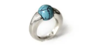 Donut - Turquoise jewelry rings sterling silver
