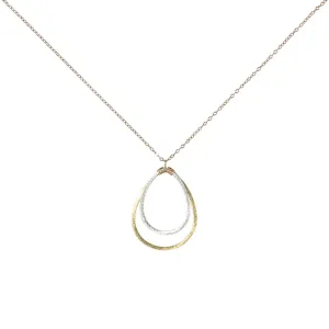 Double Brushed Teardrop Necklace