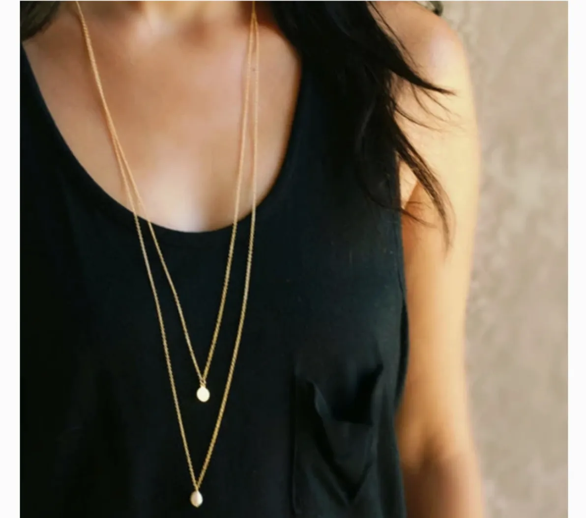 Double Coin Pearl Layered Necklace