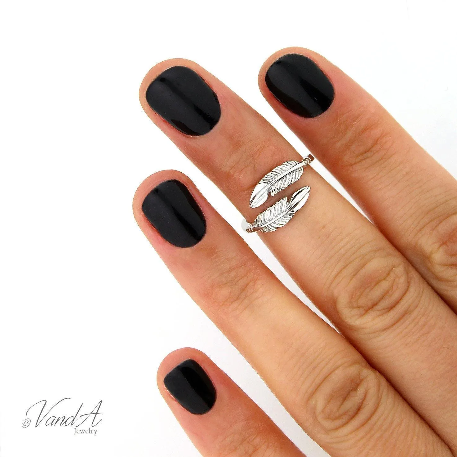Double Feather Knuckle Ring
