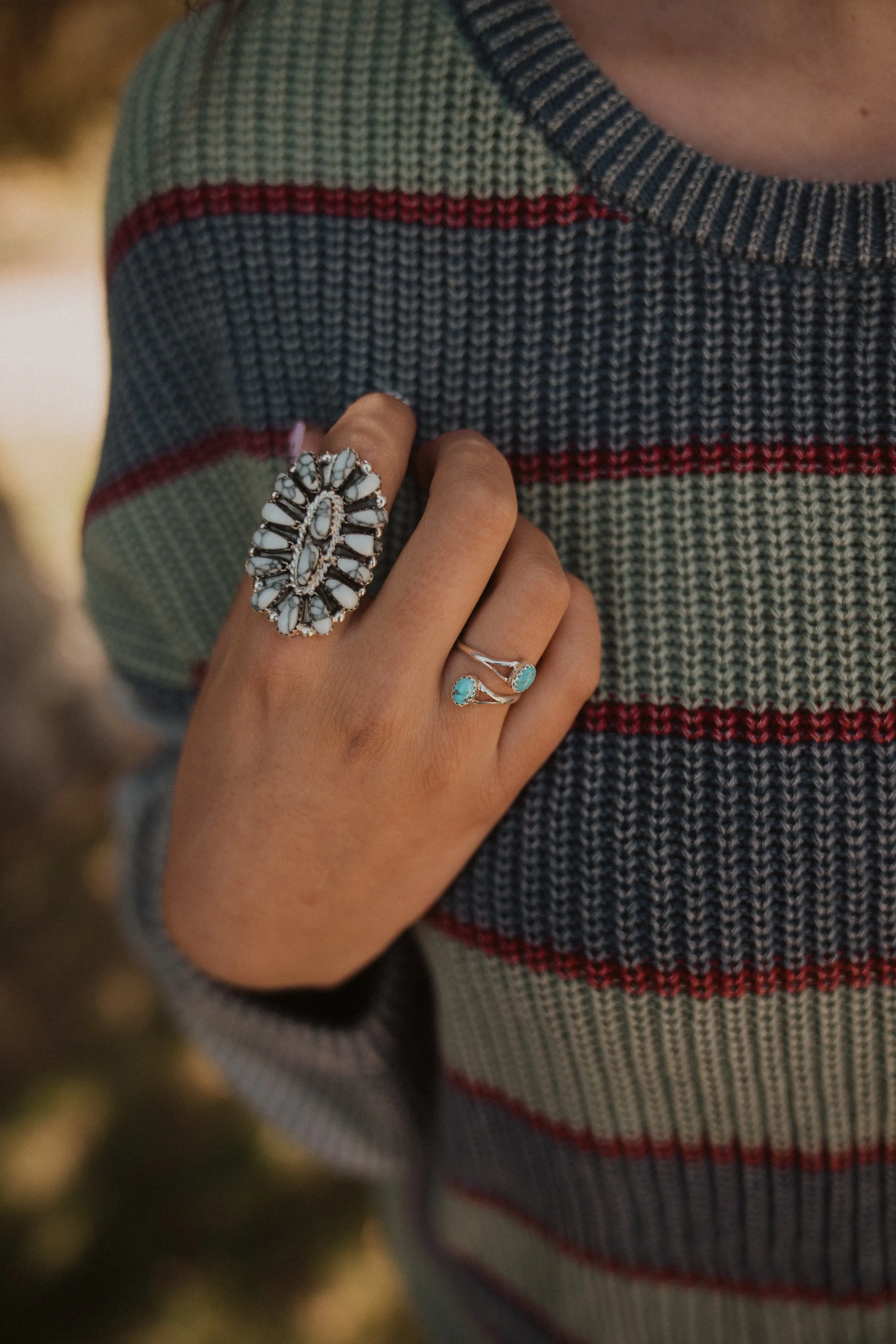 Double Rosie Ring | Turquoise - FINAL SALE