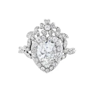Early 20th Century 2.30ct Pear Cut Diamond Cluster Ring | Pre-Loved | Platinum