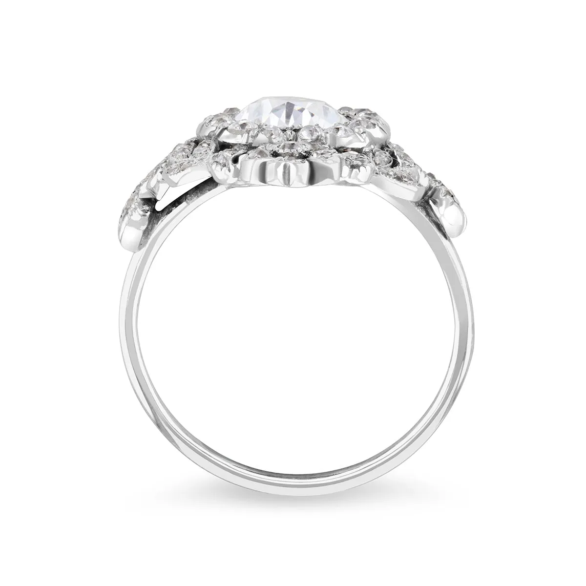 Early 20th Century 2.30ct Pear Cut Diamond Cluster Ring | Pre-Loved | Platinum