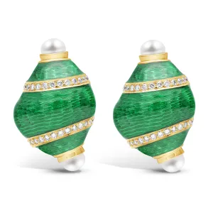 Earrings - Diamond And Pearl (Enamel)