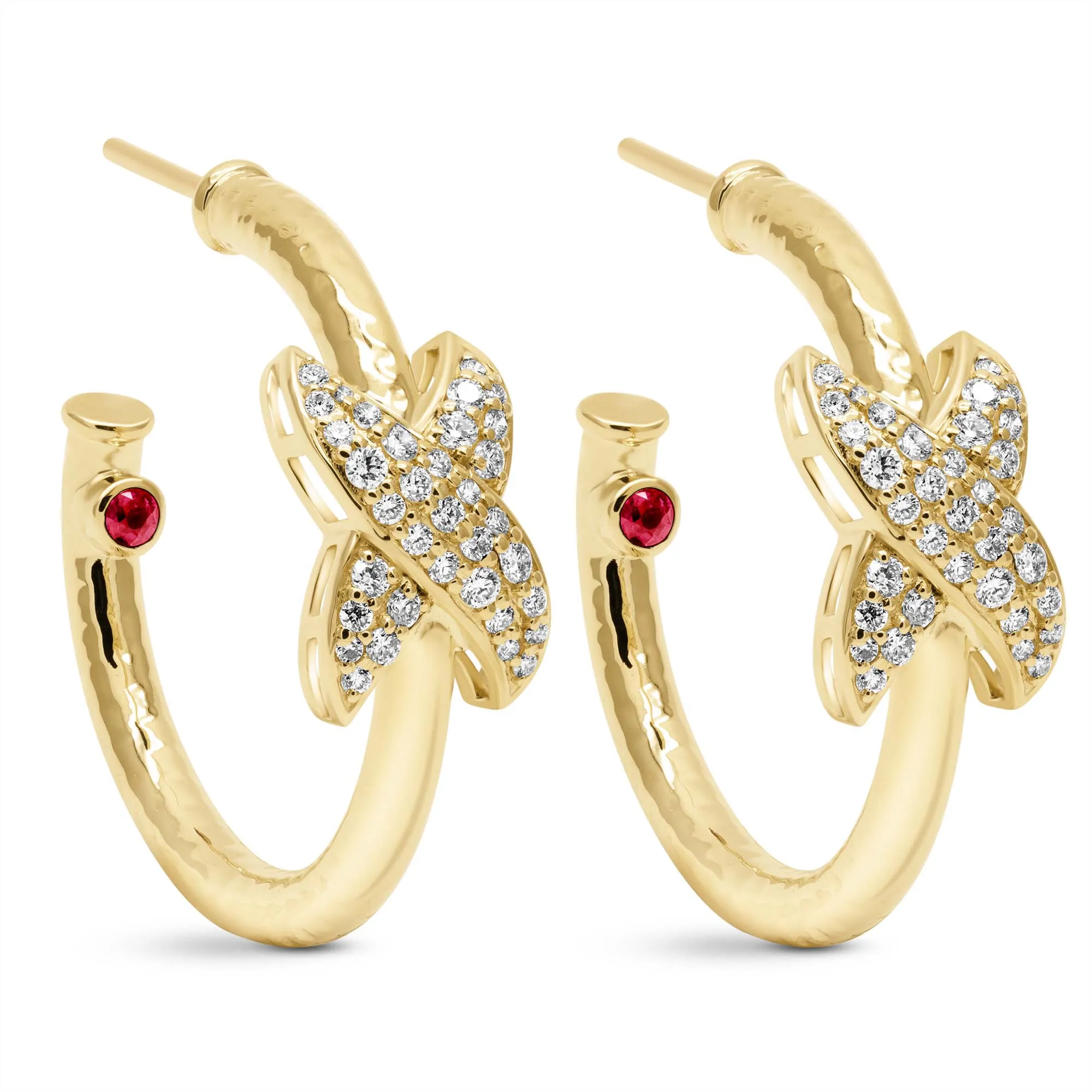 Earrings - Diamond And Ruby (2423D)