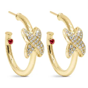 Earrings - Diamond And Ruby (2423D)