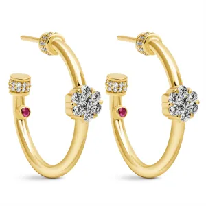 Earrings - Diamond And Ruby (2427F)