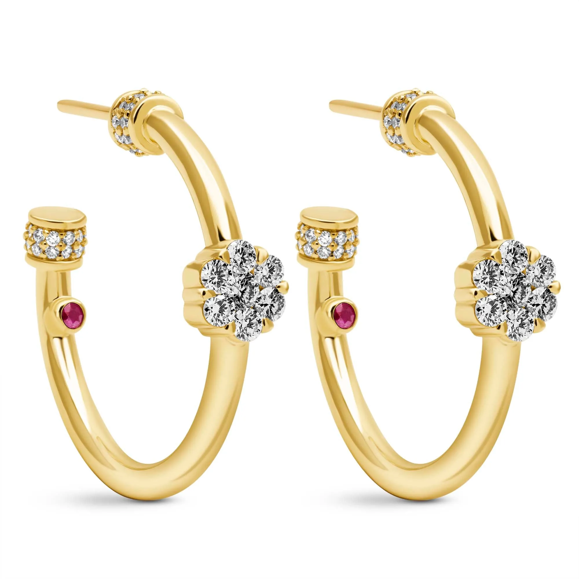 Earrings - Diamond And Ruby (2427F)