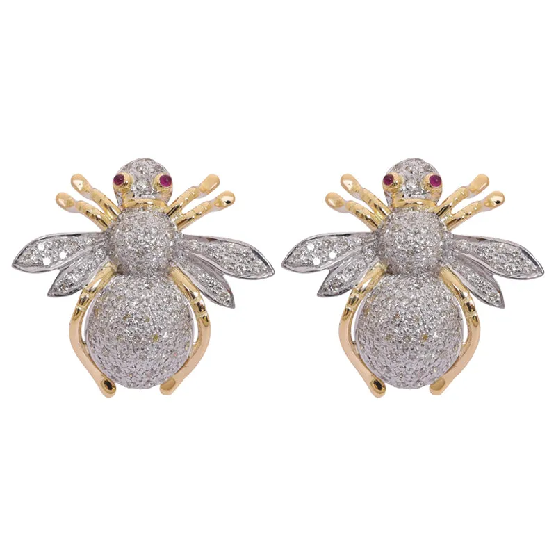 Earrings- Ruby and Diamond  (40FM)