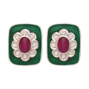 Earrings- Ruby and Diamond (Enamel)