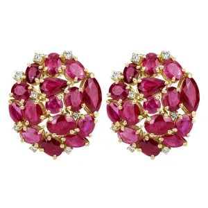 Earrings - Ruby And Diamond