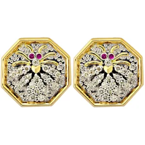 Earrings-Ruby and Diamond