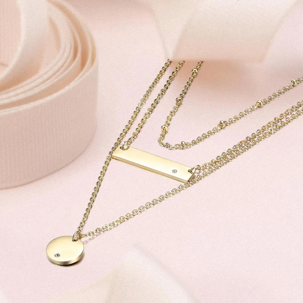Elegant Gold Triple Layer Necklace for Women