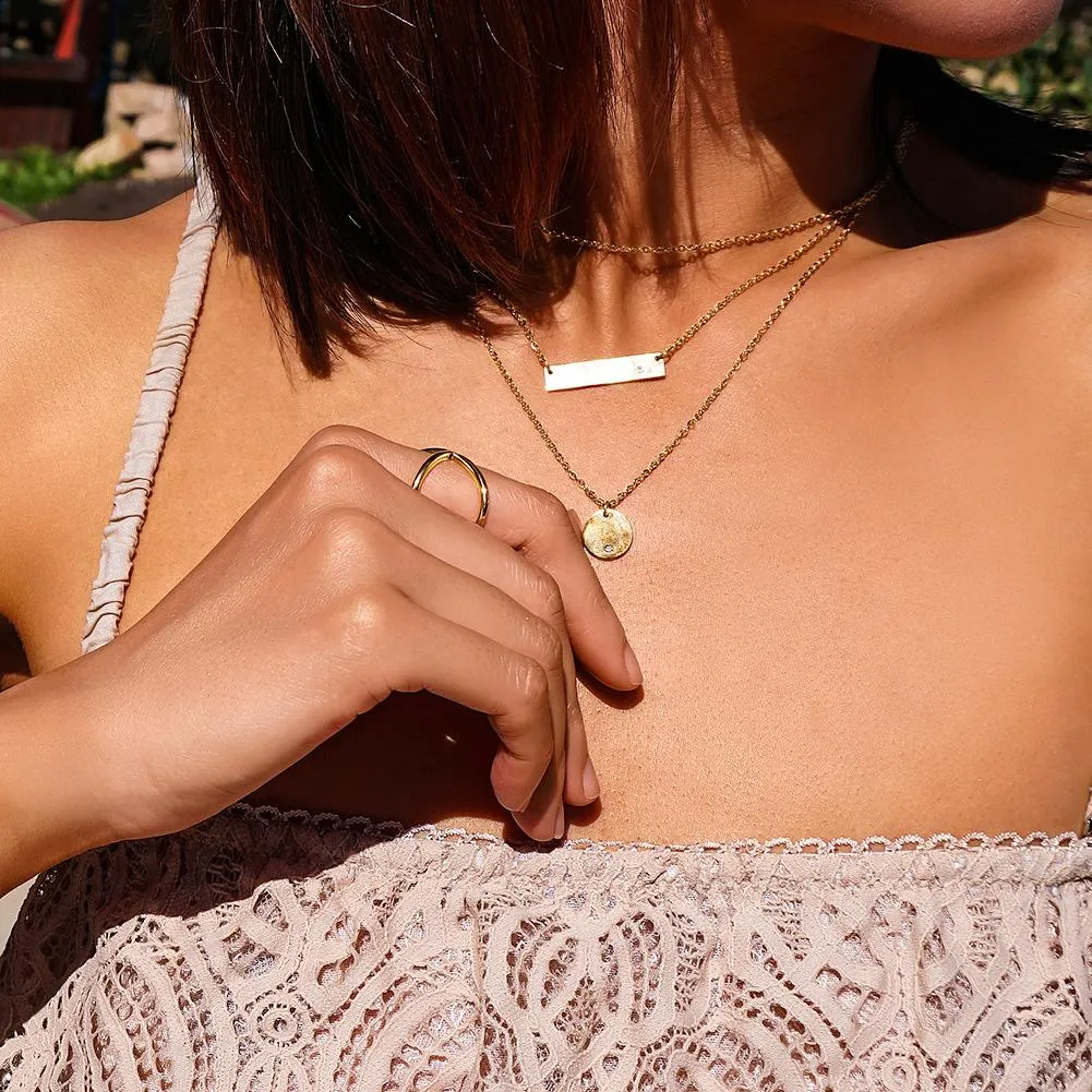 Elegant Gold Triple Layer Necklace for Women