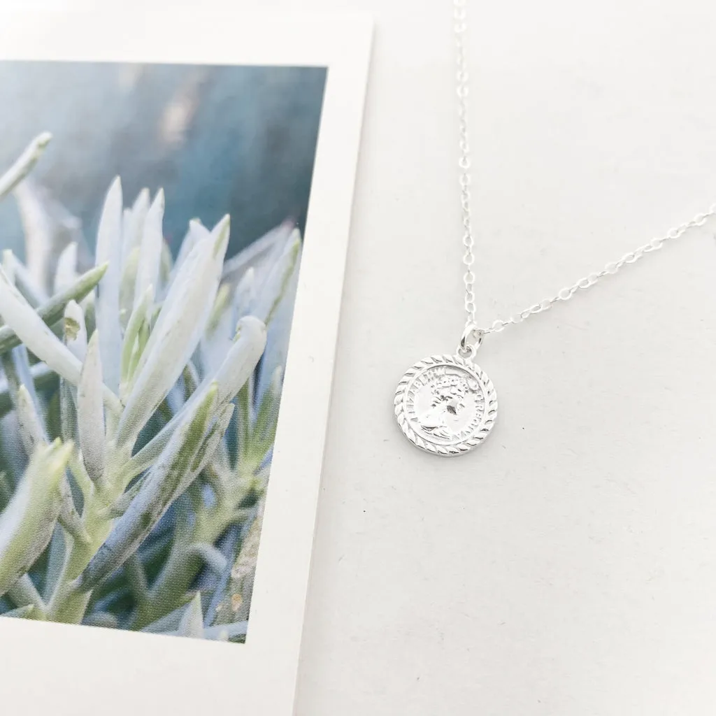 Elizabeth Mini Coin Necklace | Silver