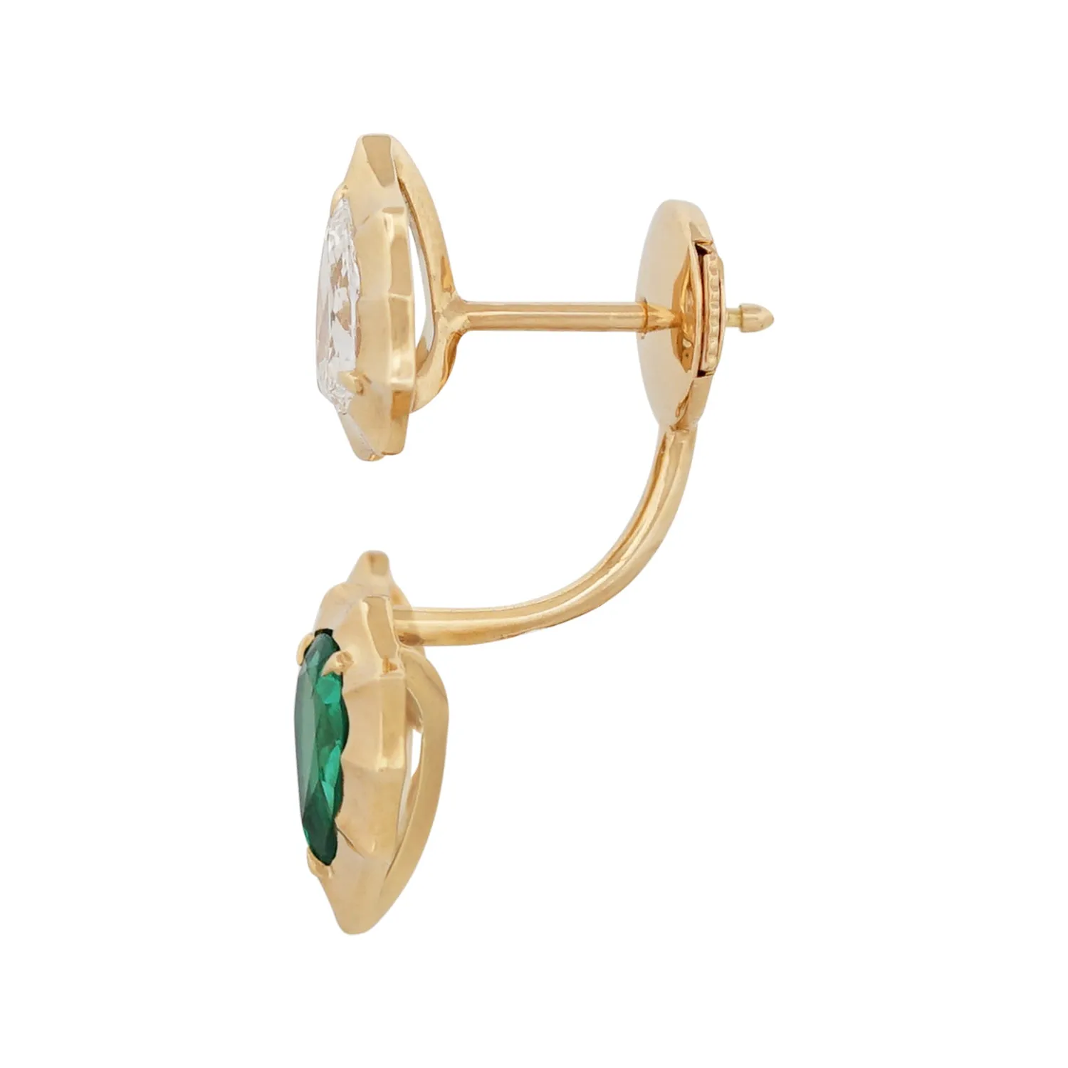Emerald & Diamond Vine Earrings