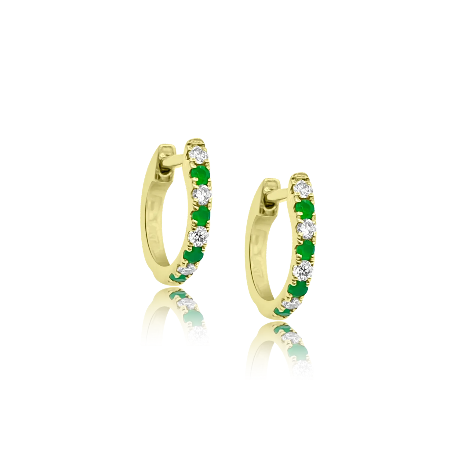 Emerald and Diamond Alternating Huggies