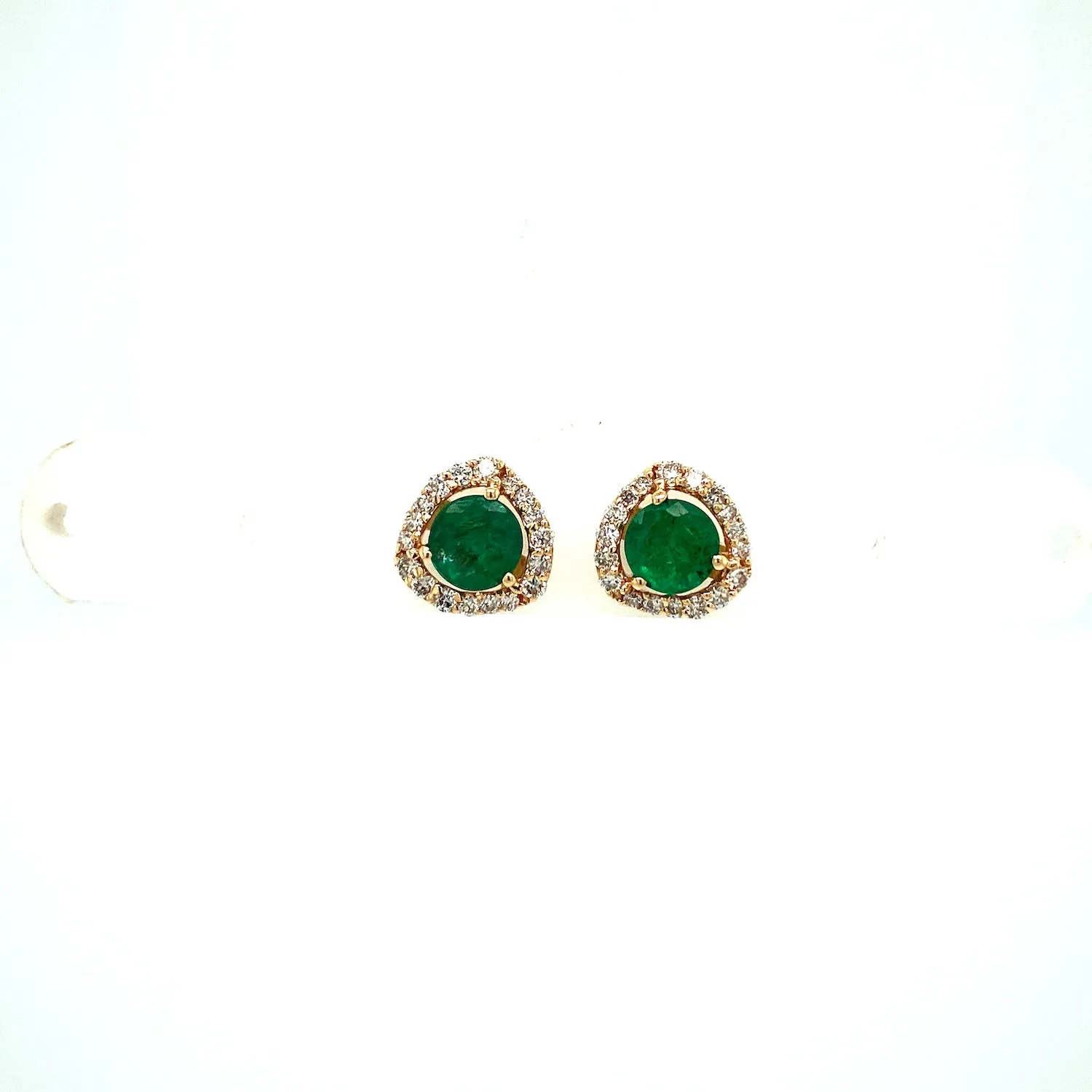 Emerald and Diamond Earring in 14K Yellow Gold - KGT 33574