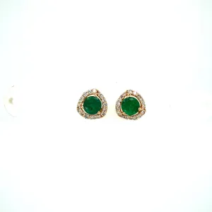 Emerald and Diamond Earring in 14K Yellow Gold - KGT 33574