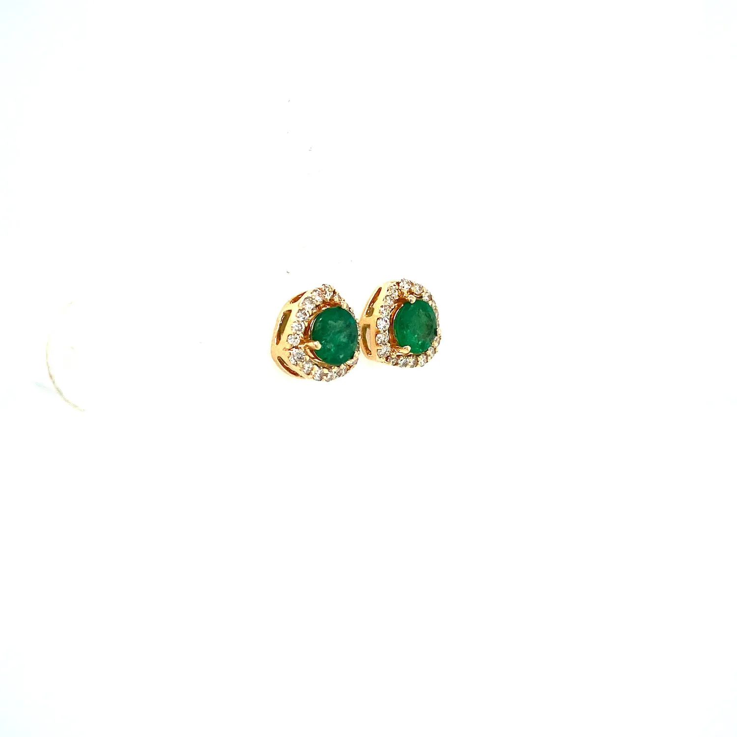 Emerald and Diamond Earring in 14K Yellow Gold - KGT 33574