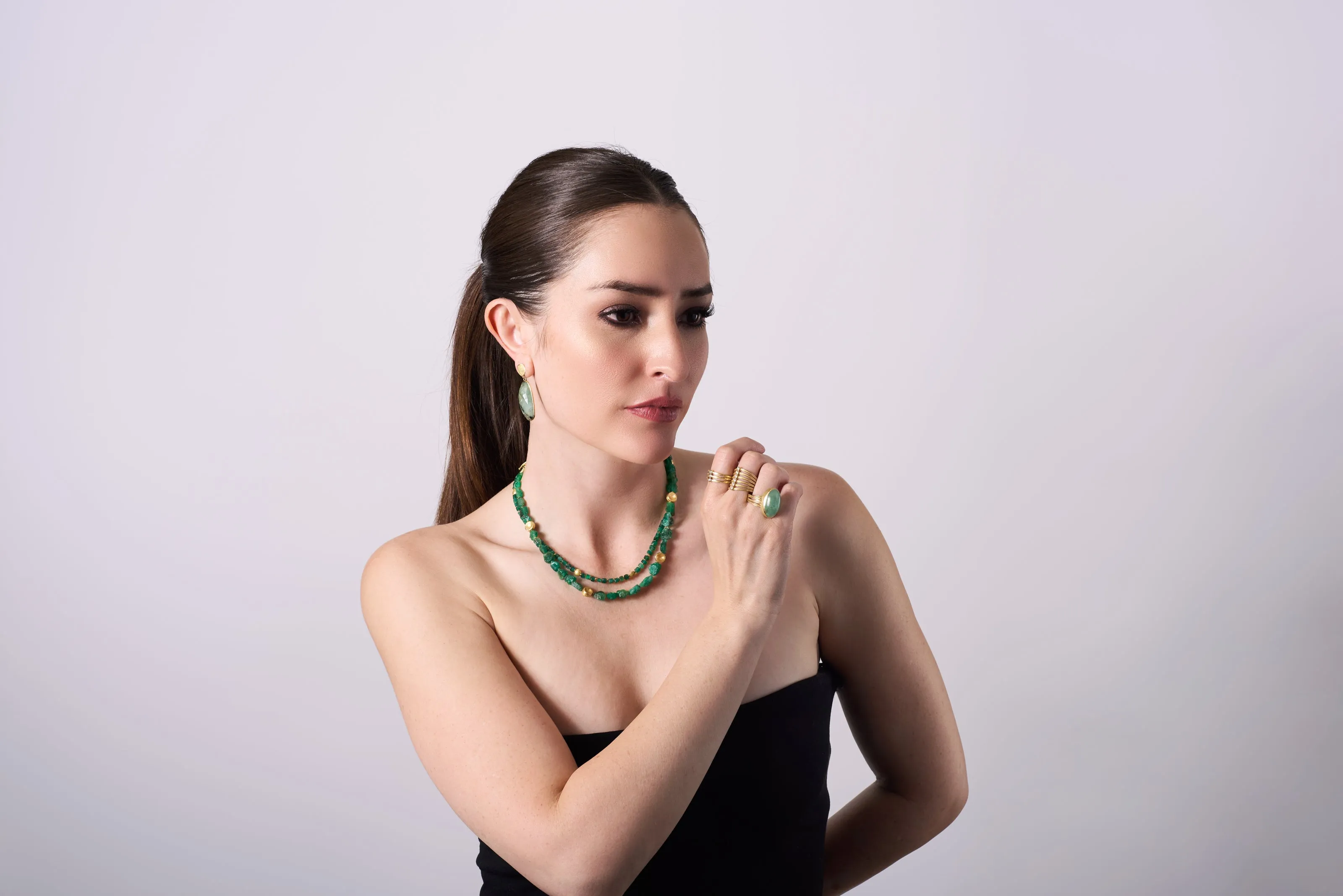 Emerald Crystal Bead Necklace