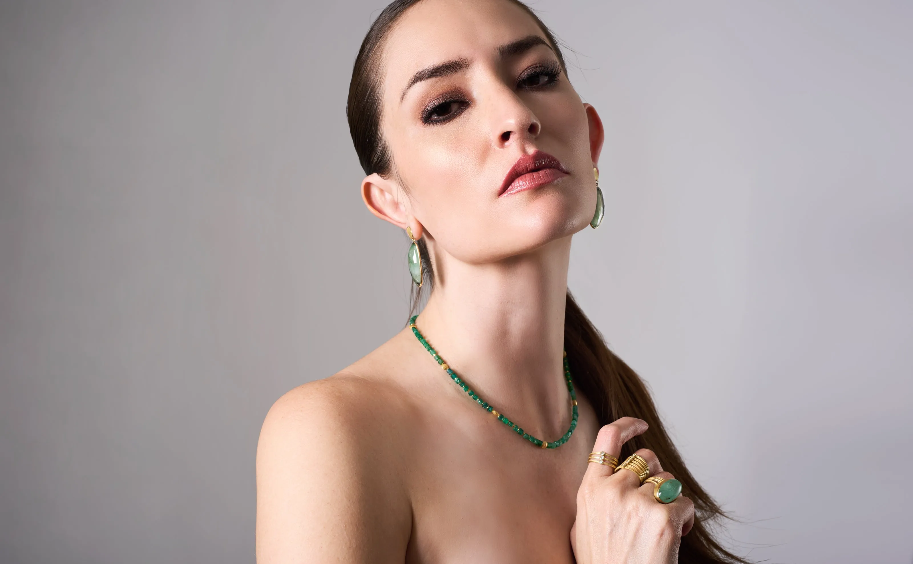 Emerald Crystal Bead Necklace