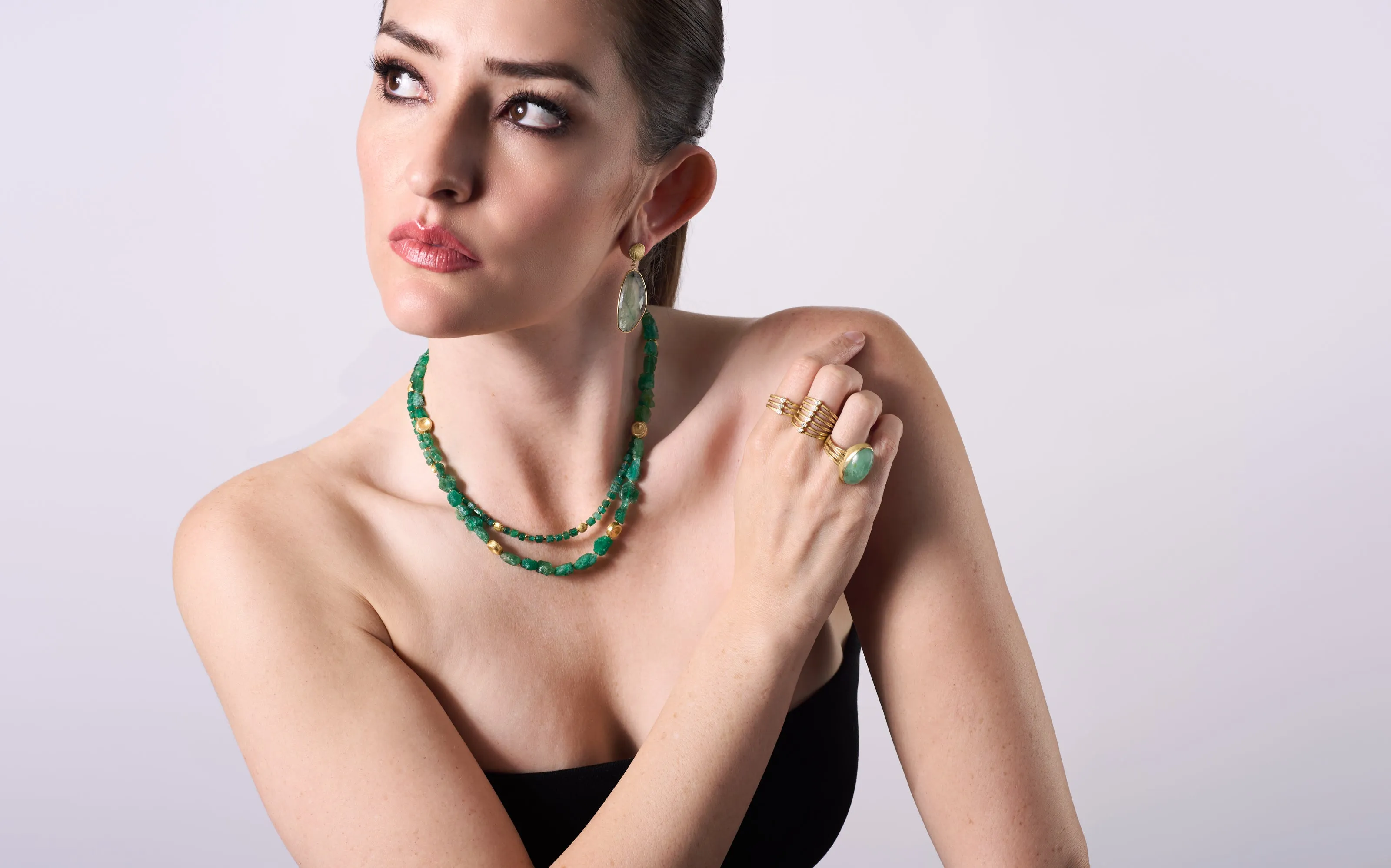 Emerald Crystal Bead Necklace
