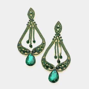 Emerald Crystal Pageant Earrings  | "Miss America" | 517129