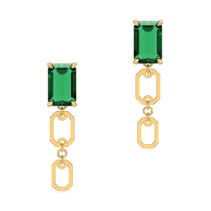 Emerald Drop Gold Link in 18k