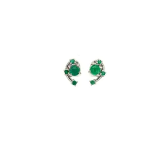 Emerald Earring in .925 Sterling Silver - KST 53244