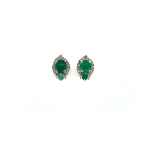 Emerald Earring in .925 Sterling Silver - KST 55057