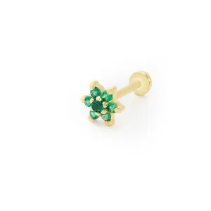 EMERALD FLOWER PIERCING